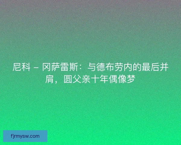尼科 - 冈萨雷斯：与德布劳内的最后并肩，圆父亲十年偶像梦
